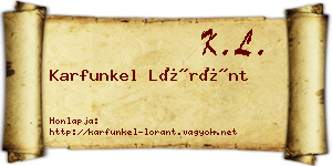 Karfunkel Lóránt névjegykártya